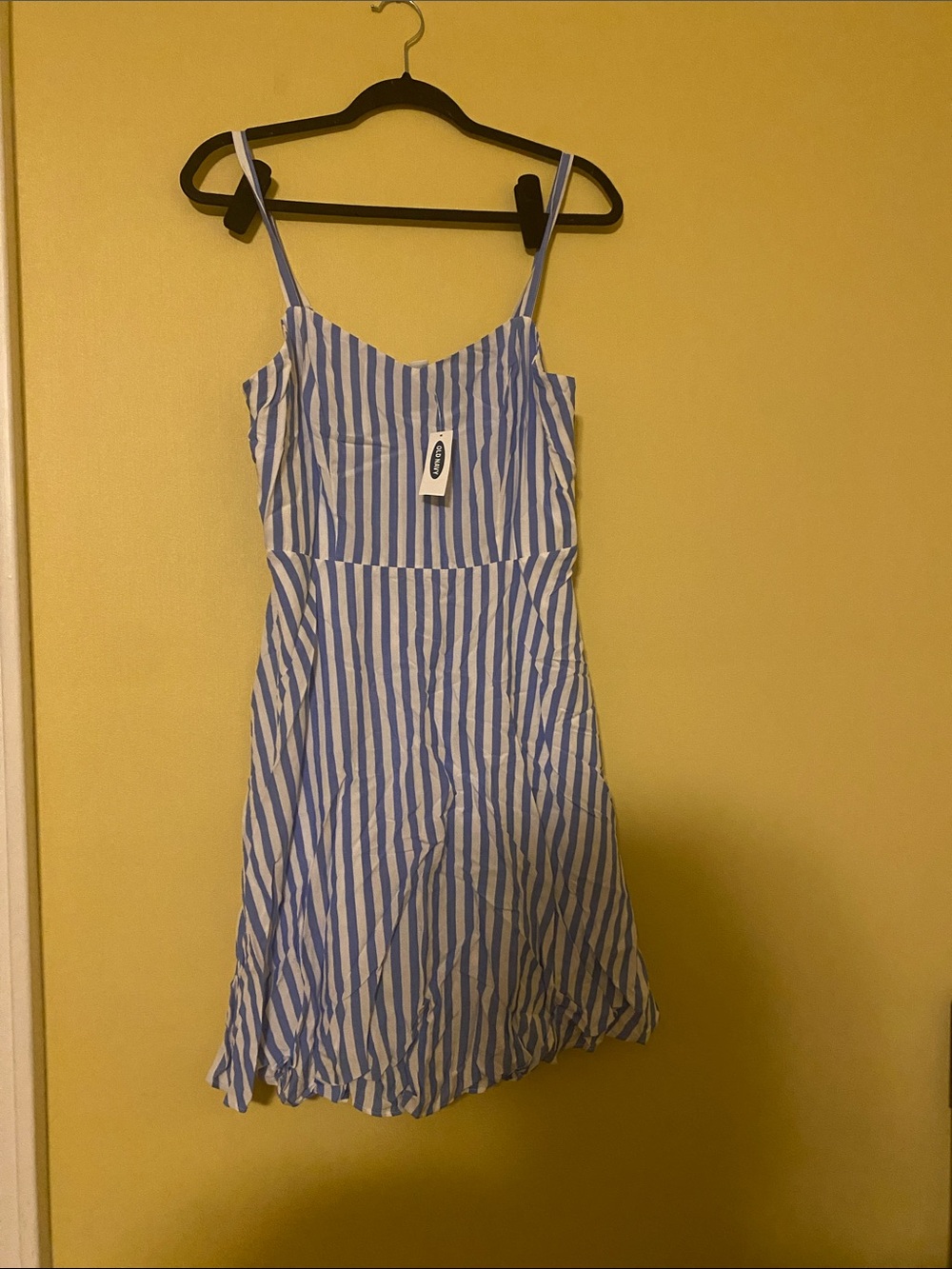 Old Navy Blue and White Striped Spaghetti Strap Mini Dress